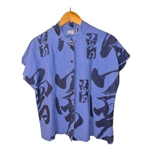 Sig Zane Hilo Hawai’i Linen Blend Top L